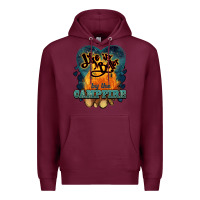 Burgundy life is better by the campfire Premium Hoodie - NancyCooperArtShop