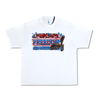 White long live freedom Urban Heavy Tee - Zillion Design Studio
