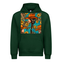 Forest Green Western Girl Hair Clasp And Sunflower With Leopard And Glitter Seamles Urban Hoodie - BundleAndBundleShop