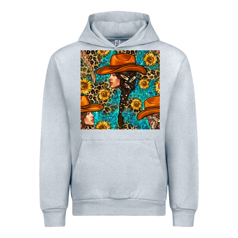 Western Girl Hair Clasp And Sunflower With Leopard And Glitter Seamles Urban Hoodie by BundleAndBundleShop | Teevron