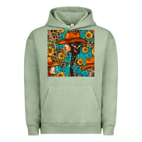 Pigment Oil Green Western Girl Hair Clasp And Sunflower With Leopard And Glitter Seamles Urban Hoodie - BundleAndBundleShop
