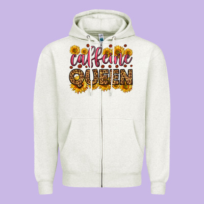 Caffeine Queen Zipper Hoodie Designed By Hra Design Shop