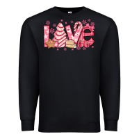 Black love pink christmas tree cake Premium Sweatshirt - Jasminsmagicworld