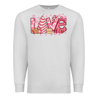 Dove Grey love pink christmas tree cake Premium Sweatshirt - Jasminsmagicworld