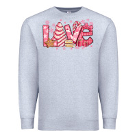 Heather Grey love pink christmas tree cake Premium Sweatshirt - Jasminsmagicworld