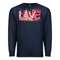Navy love pink christmas tree cake Premium Sweatshirt - Jasminsmagicworld