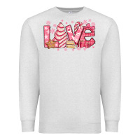 Oatmeal Heather love pink christmas tree cake Premium Sweatshirt - Jasminsmagicworld