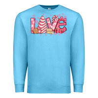 Ocean Blue love pink christmas tree cake Premium Sweatshirt - Jasminsmagicworld