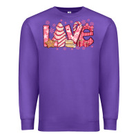 Purple love pink christmas tree cake Premium Sweatshirt - Jasminsmagicworld