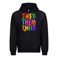 Black They Them Their Pride LGBTQ Urban Hoodie - BundleAndBundleShop