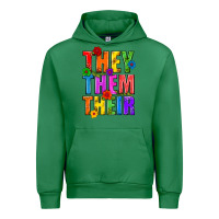 Emerald They Them Their Pride LGBTQ Urban Hoodie - BundleAndBundleShop