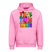Fuchsia Pink They Them Their Pride LGBTQ Urban Hoodie - BundleAndBundleShop