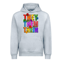 Heather Grey They Them Their Pride LGBTQ Urban Hoodie - BundleAndBundleShop