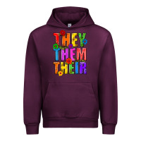Mauve Wine They Them Their Pride LGBTQ Urban Hoodie - BundleAndBundleShop