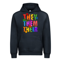 Navy They Them Their Pride LGBTQ Urban Hoodie - BundleAndBundleShop