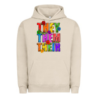 Pigment French Oak They Them Their Pride LGBTQ Urban Hoodie - BundleAndBundleShop