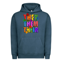 Pigment Midnight Navy They Them Their Pride LGBTQ Urban Hoodie - BundleAndBundleShop