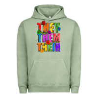 Pigment Oil Green They Them Their Pride LGBTQ Urban Hoodie - BundleAndBundleShop