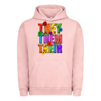 Pigment Salmon They Them Their Pride LGBTQ Urban Hoodie - BundleAndBundleShop