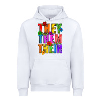 White They Them Their Pride LGBTQ Urban Hoodie - BundleAndBundleShop