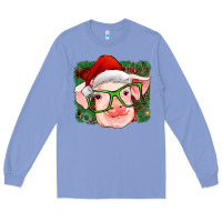 Colony Blue christmas pig Long Sleeve Tee - RanaPortraitStore