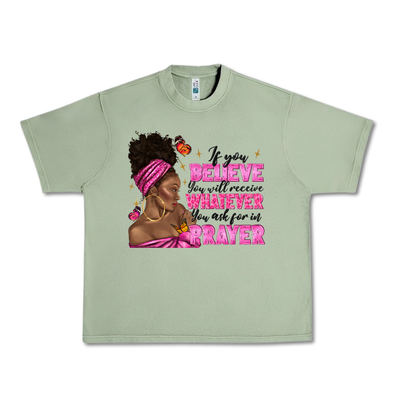 Afro Woman Bun And Religion Faith Prayer Urban Heavy Tee by texasbilliewilder | Teevron
