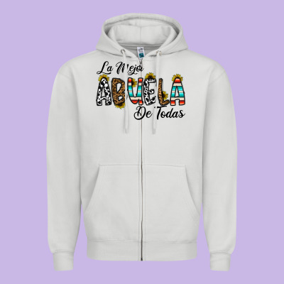 La Mejor Abuela De Todas Zipper Hoodie Designed By Cowhidedigitalart