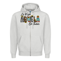 Dove Grey la mejor abuela de todas Zipper Hoodie - CowhideDigitalArt