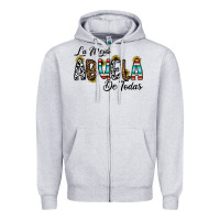 Heather Grey la mejor abuela de todas Zipper Hoodie - CowhideDigitalArt