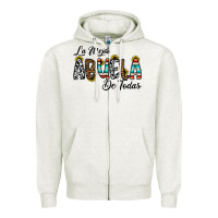 Oatmeal Heather la mejor abuela de todas Zipper Hoodie - CowhideDigitalArt