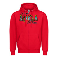 Red la mejor abuela de todas Zipper Hoodie - CowhideDigitalArt