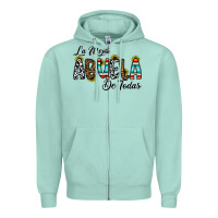 Seafoam la mejor abuela de todas Zipper Hoodie - CowhideDigitalArt