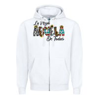 White la mejor abuela de todas Zipper Hoodie - CowhideDigitalArt