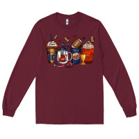 Burgundy american football coffee cups Long Sleeve Tee - Zillion Design Studio