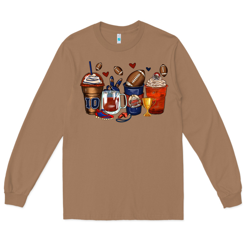 American Football Coffee Cups Long Sleeve Tee by Zillion Design Studio | Teevron