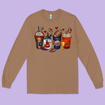 American Football Coffee Cups Long Sleeve Tee Designed By Zillion Design Studio
