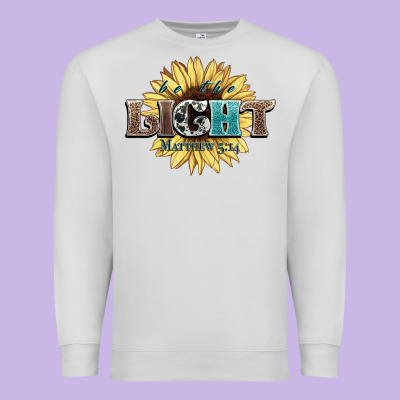 Be The Light Matthew Premium Sweatshirt Designed By Nancycooperartshop