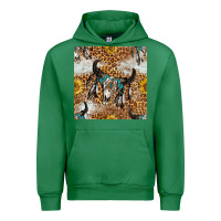 Emerald Western Bull Skull And Sunflowers With Leopard Seamless Pattern Urban Hoodie - BundleAndBundleShop