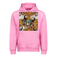 Fuchsia Pink Western Bull Skull And Sunflowers With Leopard Seamless Pattern Urban Hoodie - BundleAndBundleShop