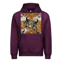 Mauve Wine Western Bull Skull And Sunflowers With Leopard Seamless Pattern Urban Hoodie - BundleAndBundleShop