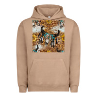 Pigment Burro Western Bull Skull And Sunflowers With Leopard Seamless Pattern Urban Hoodie - BundleAndBundleShop