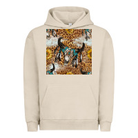 Pigment French Oak Western Bull Skull And Sunflowers With Leopard Seamless Pattern Urban Hoodie - BundleAndBundleShop