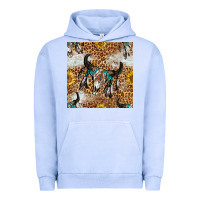 Pigment Grape Ice Western Bull Skull And Sunflowers With Leopard Seamless Pattern Urban Hoodie - BundleAndBundleShop