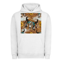 Pigment Lunar Rock Western Bull Skull And Sunflowers With Leopard Seamless Pattern Urban Hoodie - BundleAndBundleShop