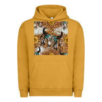 Pigment Peanut Butter Western Bull Skull And Sunflowers With Leopard Seamless Pattern Urban Hoodie - BundleAndBundleShop