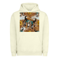 Pigment Pistachio Western Bull Skull And Sunflowers With Leopard Seamless Pattern Urban Hoodie - BundleAndBundleShop