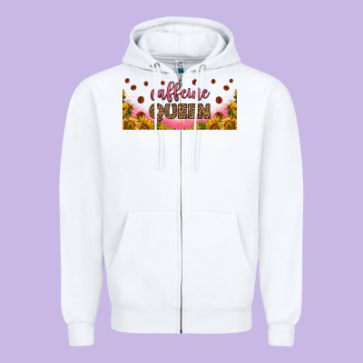Caffeine Queen 16oz Libbey Cup Zipper Hoodie Designed By Hra Design Shop