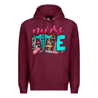 Burgundy nurse life Premium Hoodie - NancyCooperArtShop