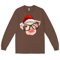 Chestnut christmas pig with santa claus hat Long Sleeve Tee - RanaPortraitStore