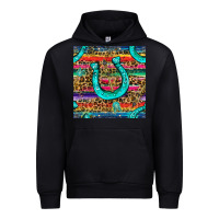 Black Western Horseshoe And Arrow With Leopard And Serape Seamless Pattern Urban Hoodie - BundleAndBundleShop